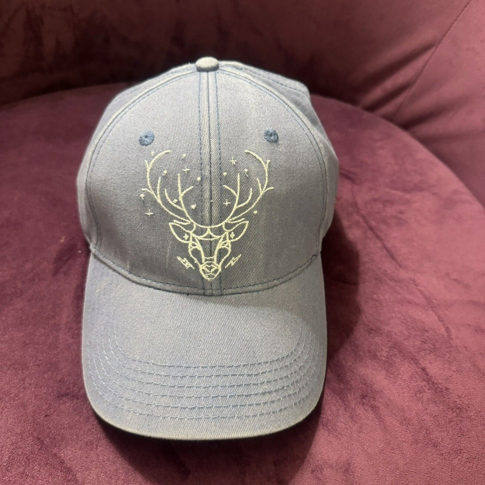 Harry Potter Expecto Patronum Hat Deer Adjustable Strap Denim Blue NWOT